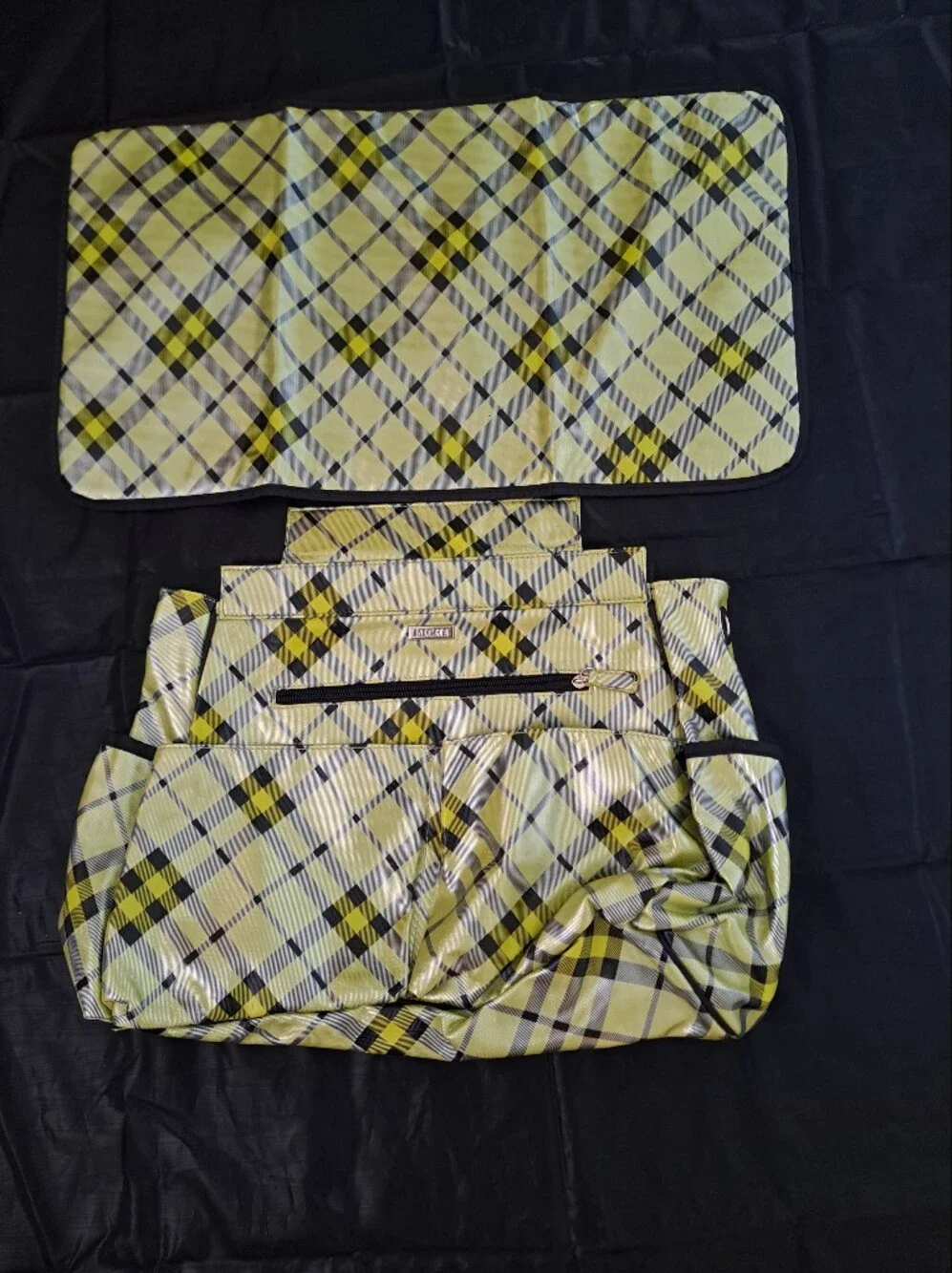 Miche Plaid Tote in Yellow and Black